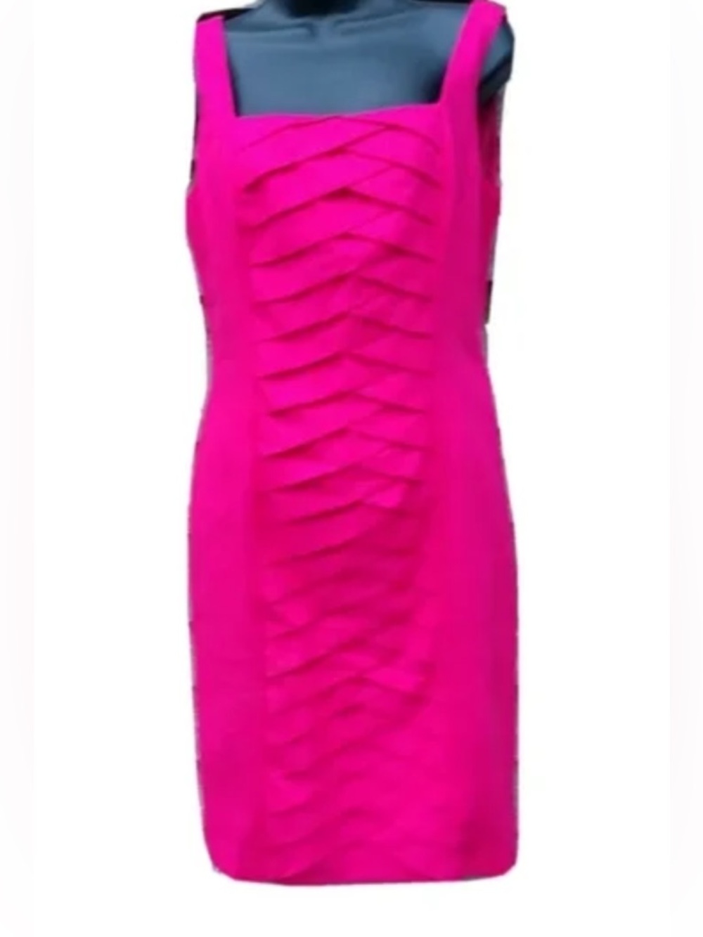 new directions Pink Sleeveless Pleated-Front Midi Dress size 16  linen blend